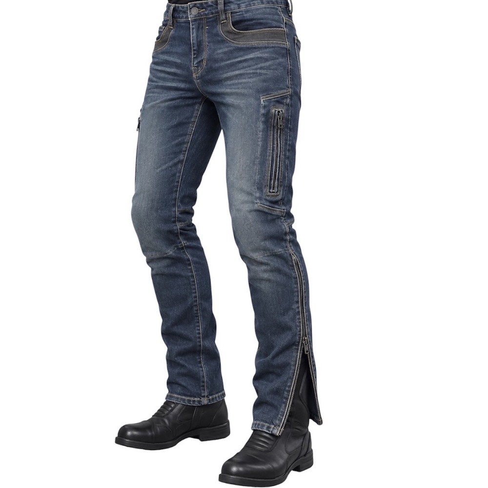 Maxler Men Padded Motorcycle Riding Jeans 32 Hip Knee Pads Side Zippers biker